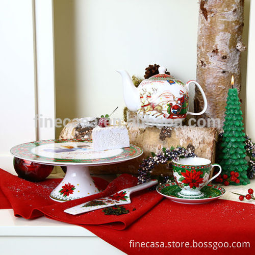 6 Pieces Fine New Bone China Christmas Coffee Set Porcelain